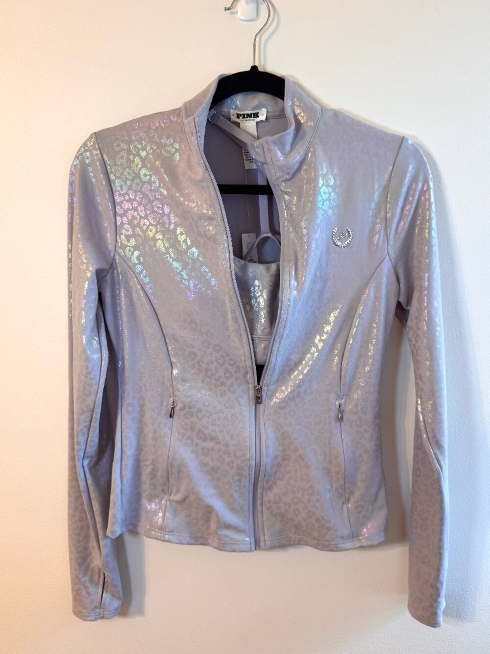 VS Pink Relay NWT Full Zip Track Jacket & Sports Bra Set